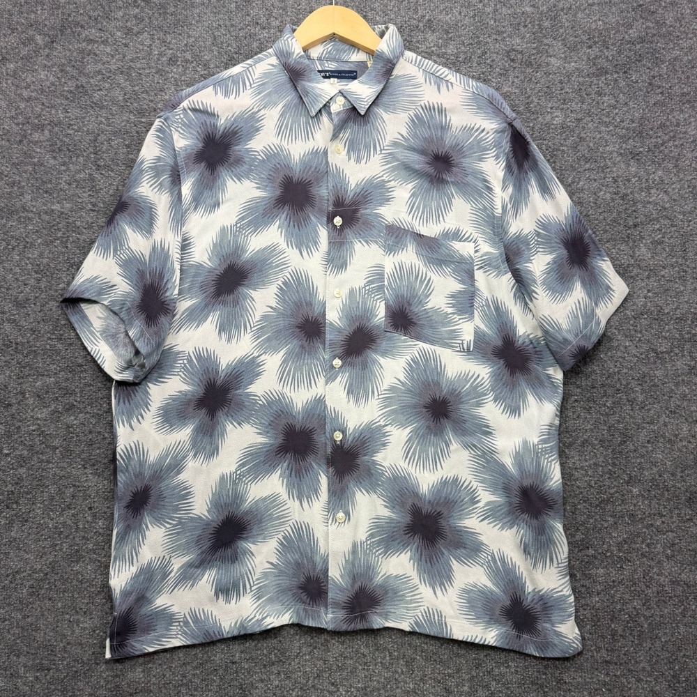 Levi's Made & Crafted Button Shirt Mens 2 Medium Blue Floral Casual Short Sleeve